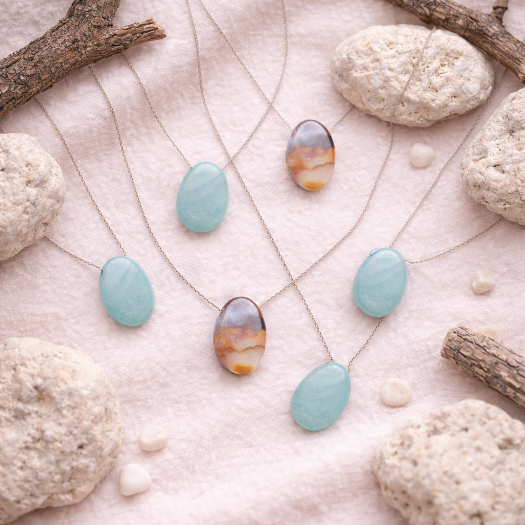 Pendentif en Amazonite, qualité AB, pierre de la communication apaisée.
