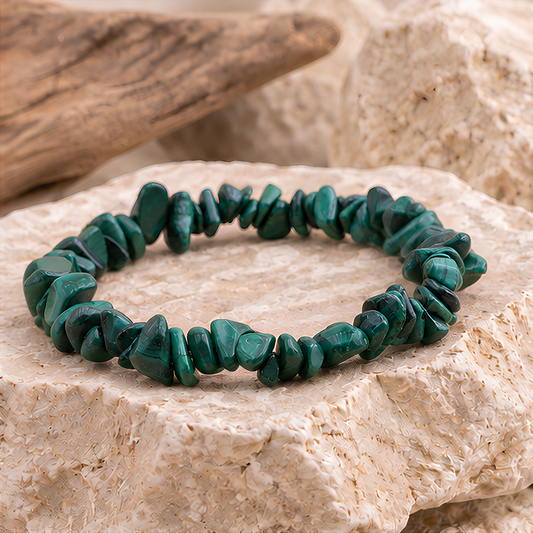 Bracelet baroque en malachite naturelle