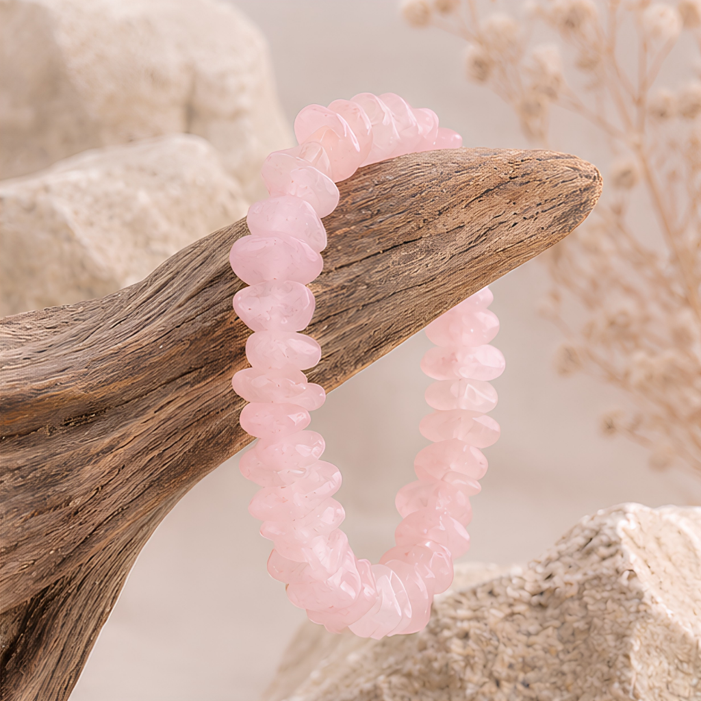 Bracelet baroque quartz rose, autre vue
