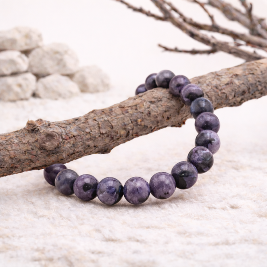 Bracelet perle en Charoïte, qualité AA, pierre de transformation et d'élévation spirituelle.