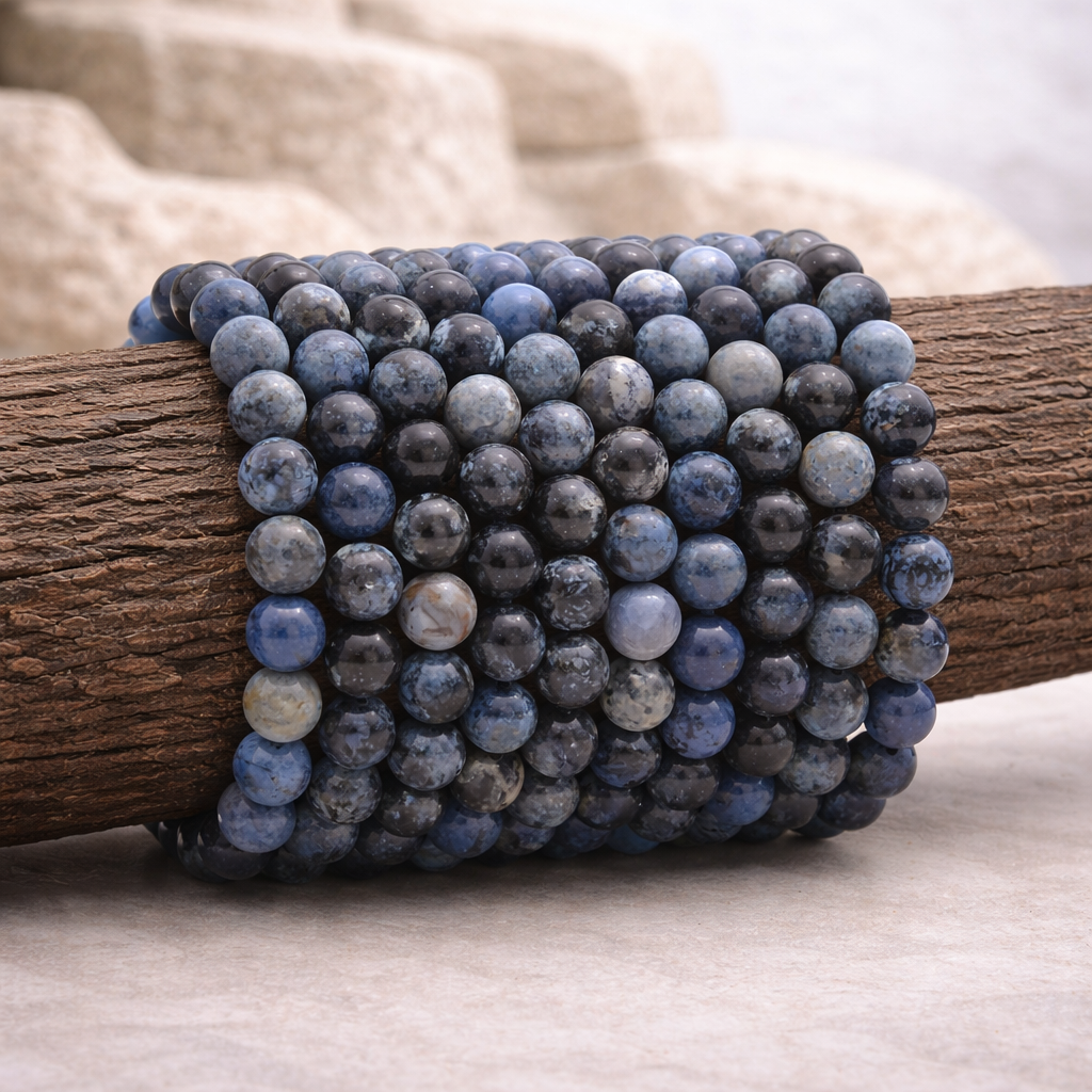 Bracelet perle en Dumortiérite, qualité A, pierre de la maîtrise de soi et de la concentration.