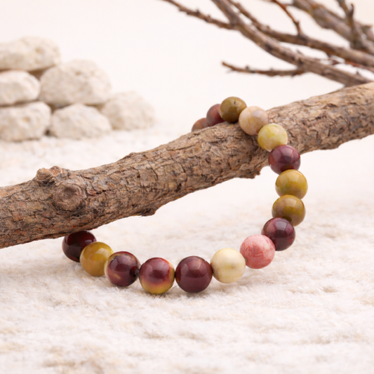 Bracelet perle en Jaspe Mokaïte, qualité A, pierre de l'ancrage et de la vitalité.