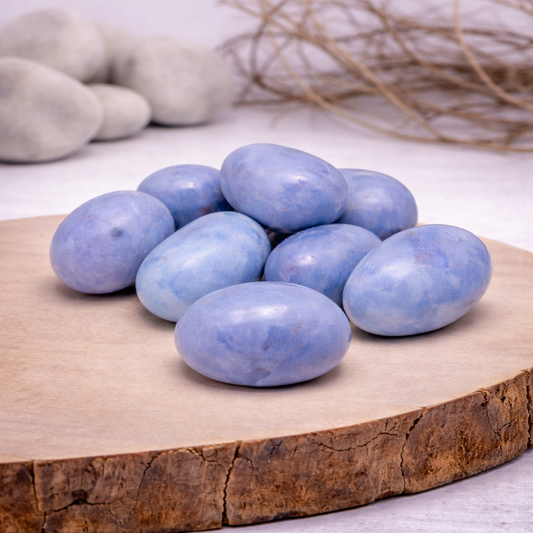 Pierre roulée d'aventurine bleue, 18g, entre 2 et 3 cm, qualité AA, pierre de sérénité et de clarté mentale.