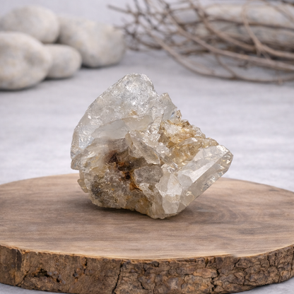 Druse de Cristal de roche 162g Référence : DRU01, qualité AA, pierre de clarté et d'amplification énergétique.