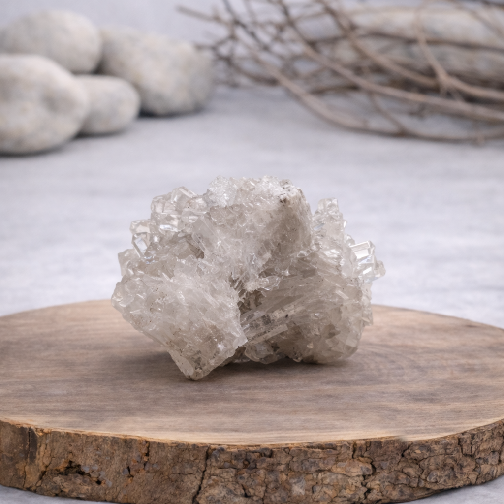 Druse de Cristal de roche 113g Référence : DRU02, qualité AA, pierre de clarté et d'amplification énergétique.