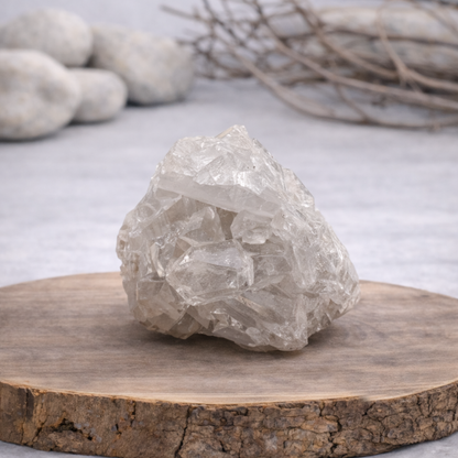 Druse de Cristal de roche 197g Référence : DRU03, qualité AA, pierre de clarté et d'amplification énergétique.