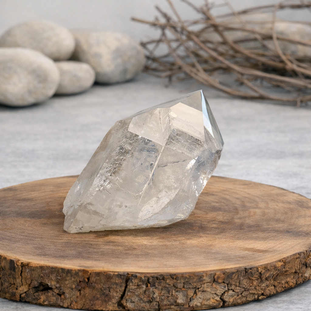 Druse de Cristal de roche 231g Référence : DRU07, qualité AA, pierre de clarté et d'amplification énergétique.