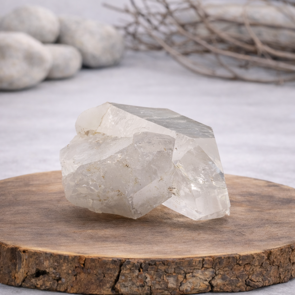 Druse de Cristal de roche 197g Référence : DRU08, qualité AA, pierre de clarté et d'amplification énergétique.