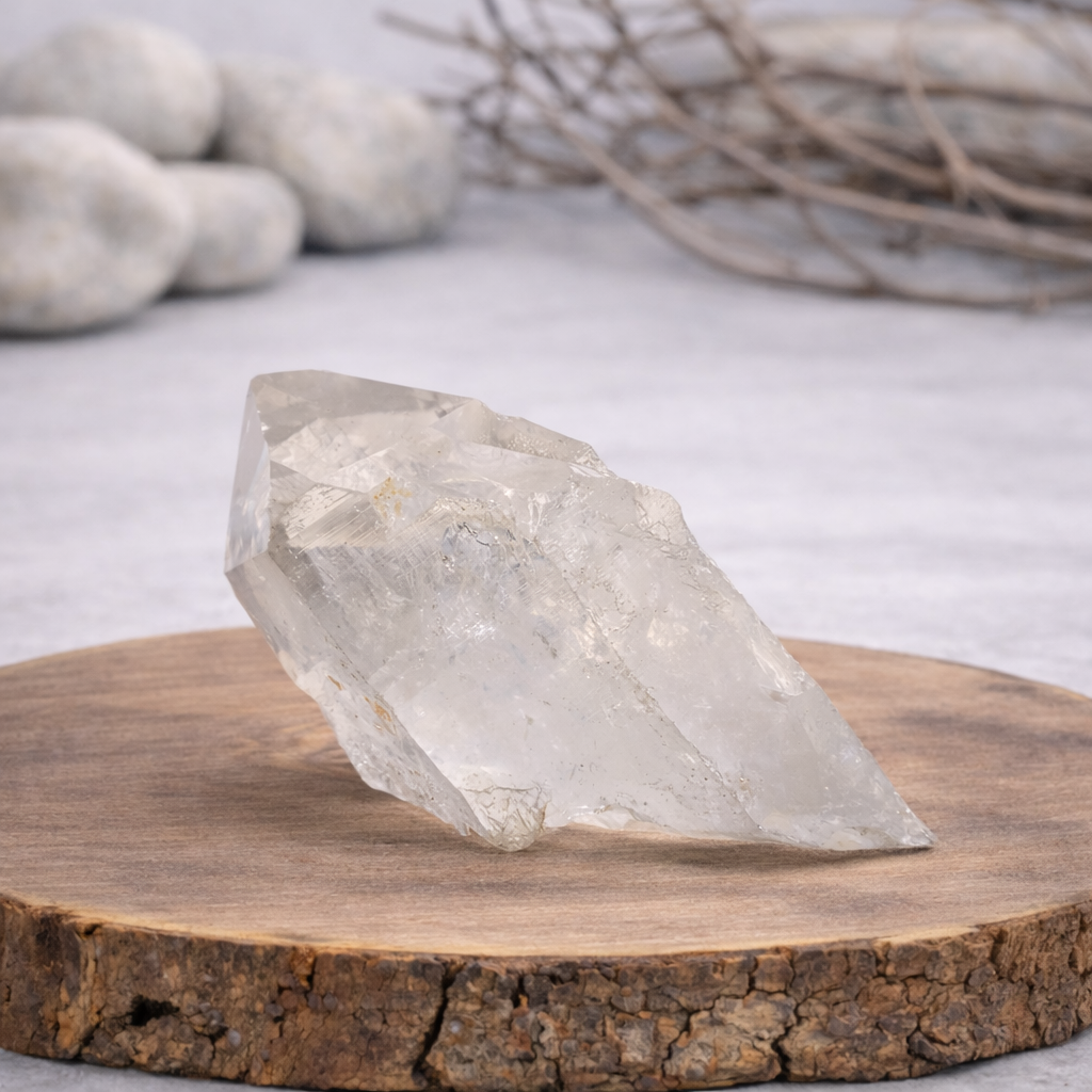 Druse de Cristal de roche 231g Référence : DRU07, qualité AA, pierre de clarté et d'amplification énergétique.