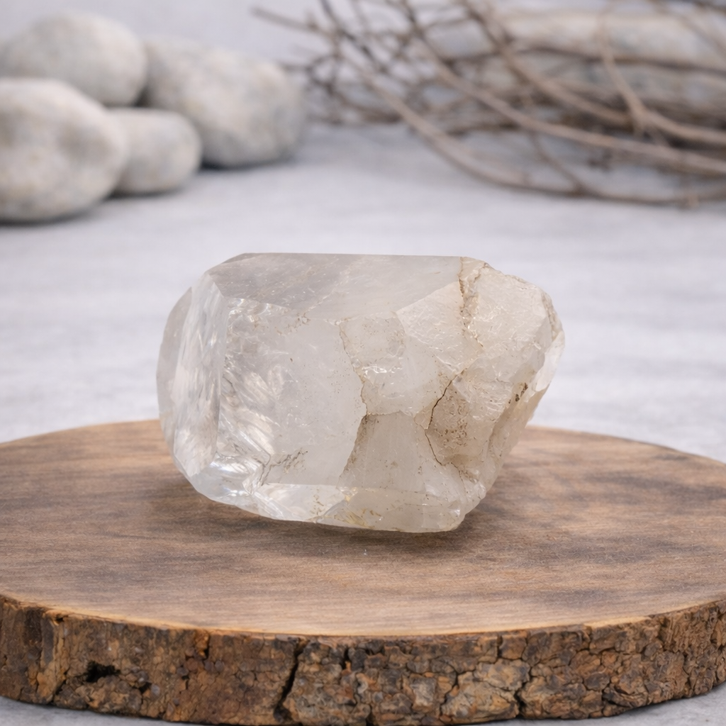 Druse de Cristal de roche 197g Référence : DRU08, qualité AA, pierre de clarté et d'amplification énergétique.