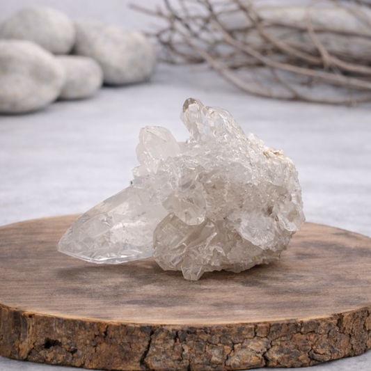 Druse de Cristal de roche 242g Référence : DRU09, qualité AA, pierre de clarté et d'amplification énergétique.
