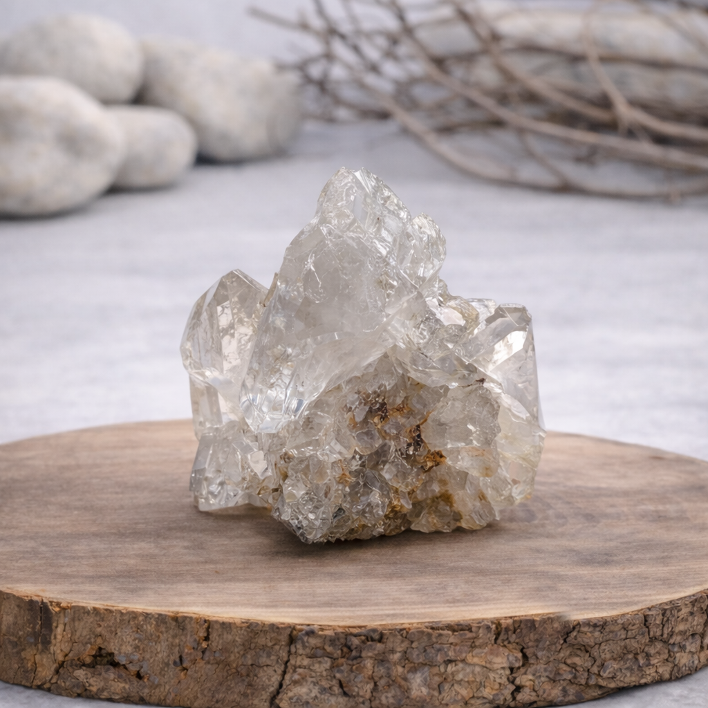 Druse de Cristal de roche 162g Référence : DRU01, qualité AA, pierre de clarté et d'amplification énergétique.