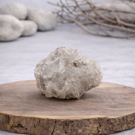 Druse de Cristal de roche 113g Référence : DRU02, qualité AA, pierre de clarté et d'amplification énergétique.
