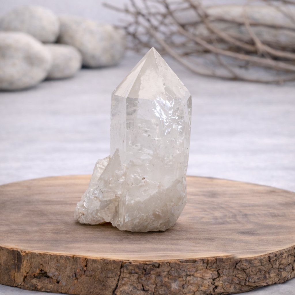 Druse de Cristal de roche 155g Référence : DRU04, qualité AA, pierre de clarté et d'amplification énergétique.