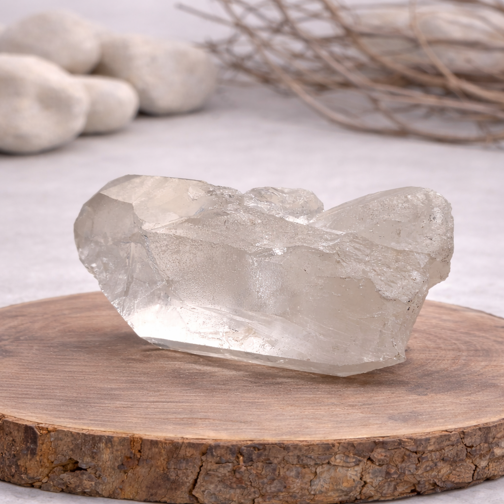 Druse de Cristal de roche 256g Référence : DRU06, qualité AA, pierre de clarté et d'amplification énergétique.