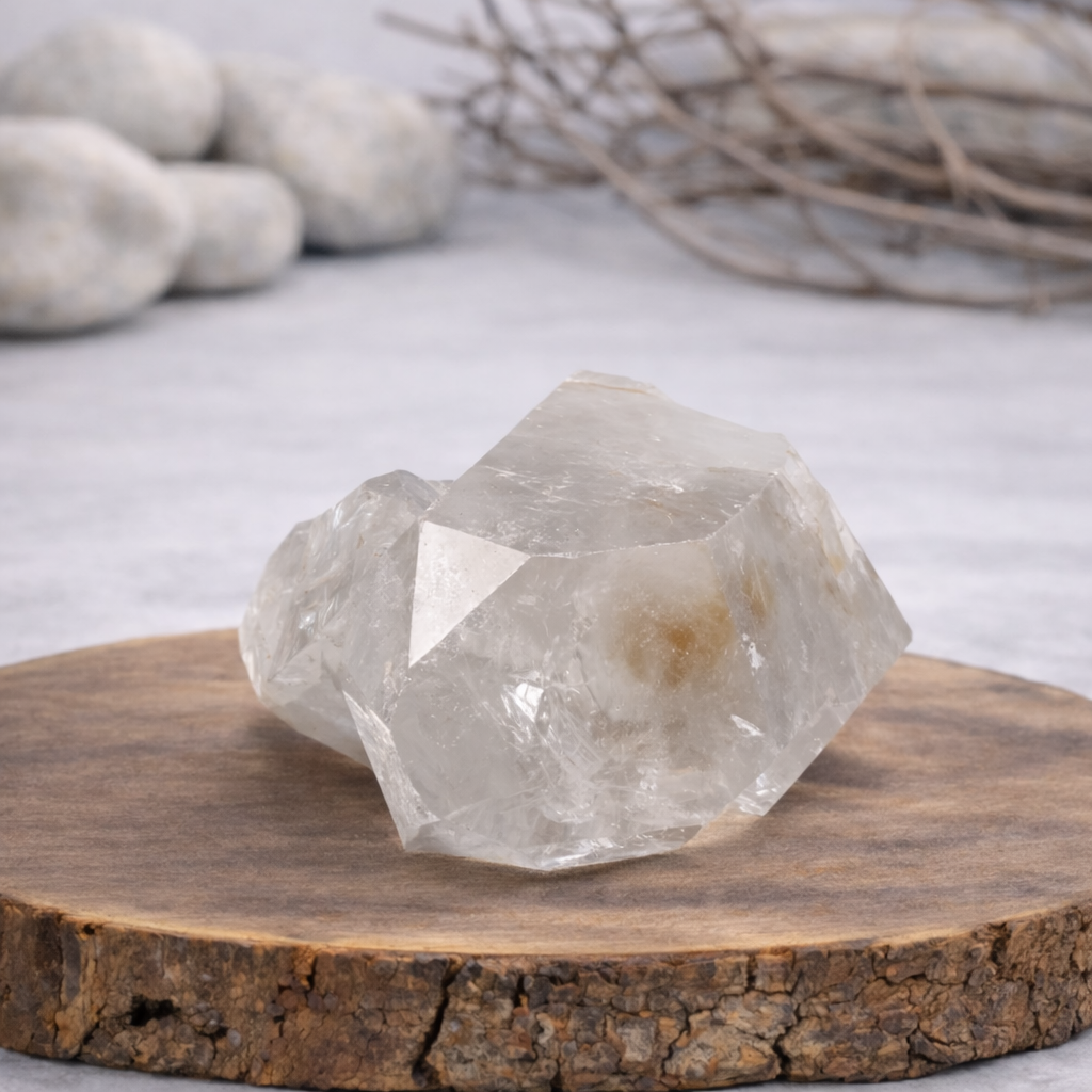 Druse de Cristal de roche 197g Référence : DRU08, qualité AA, pierre de clarté et d'amplification énergétique.