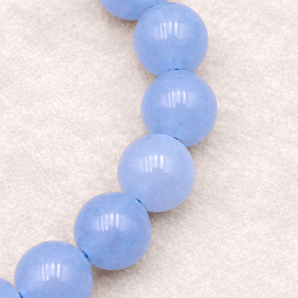 Bracelet perle en Aigue Marine, qualité A, pierre d'apaisement et de communication