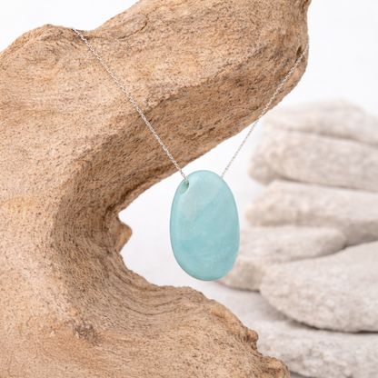 Pendentif en Amazonite, qualité AB, pierre de la communication apaisée.