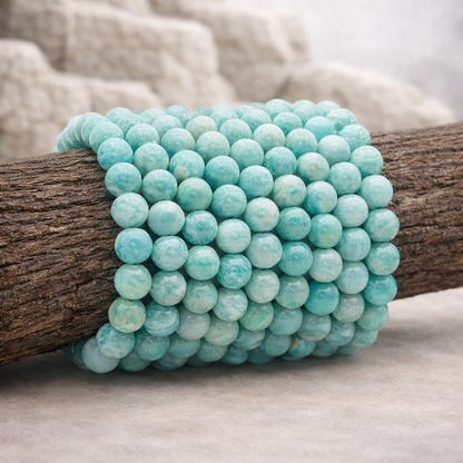 Bracelet perle en Amazonite, qualité A, pierre de la communication apaisée