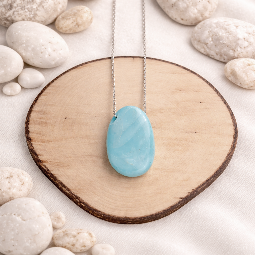 Pendentif en Amazonite, qualité AB, pierre de la communication apaisée.