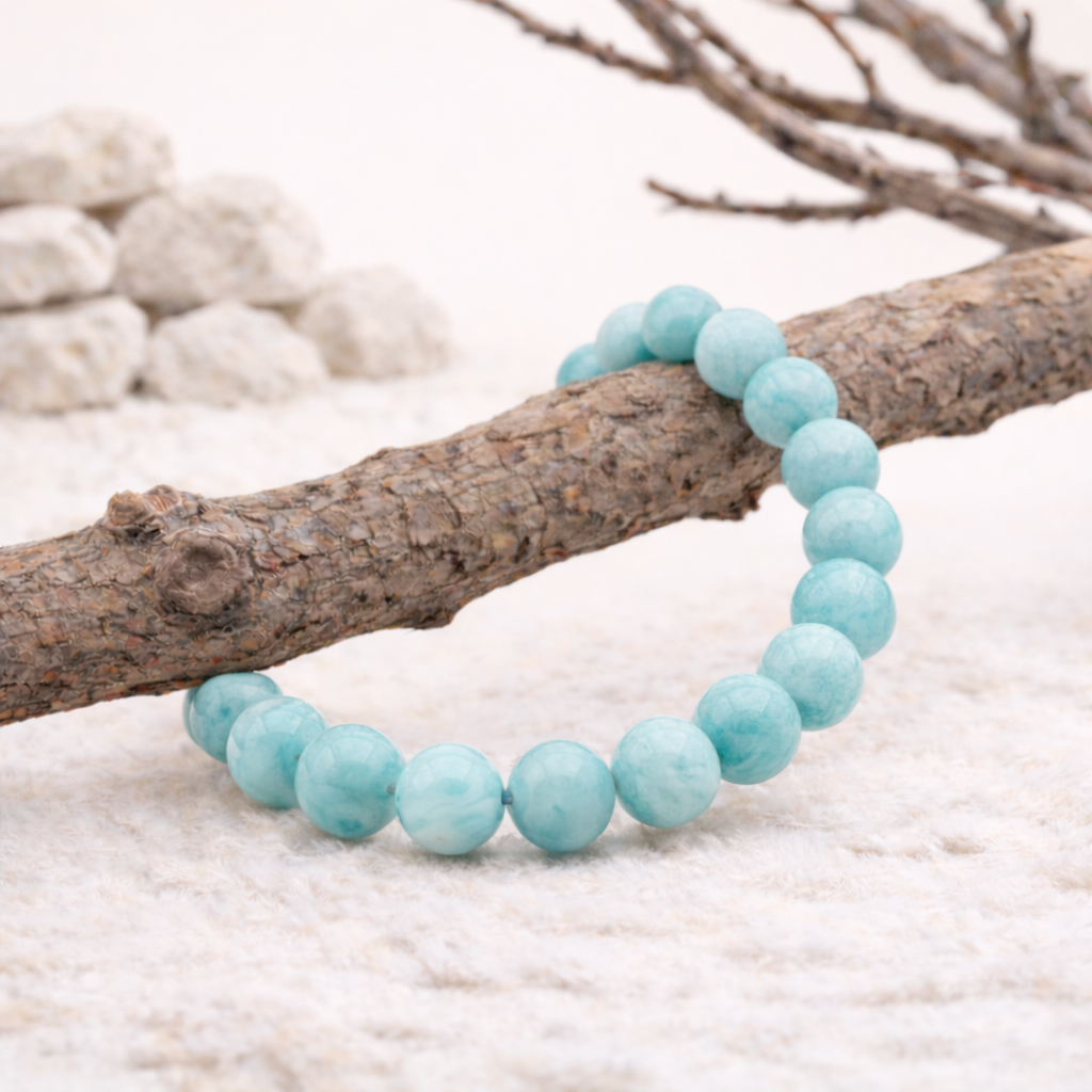 Bracelet perle en Amazonite, qualité A, pierre de la communication apaisée