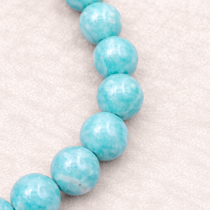 Bracelet perle en Amazonite, qualité A, pierre de la communication apaisée