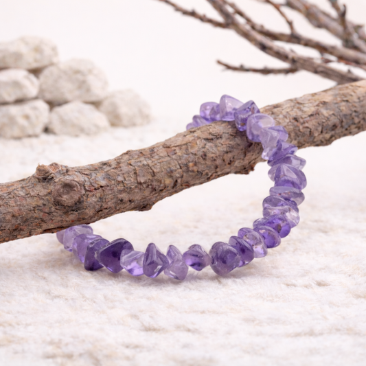 Bracelet baroque en Améthyste, qualité AA, pierre de la sagesse et de l'élévation spirituelle.