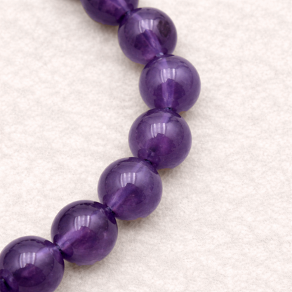 Bracelet perle en Améthyste d'Uruguay, qualité A+, pierre de la sagesse et de l'élévation spirituelle