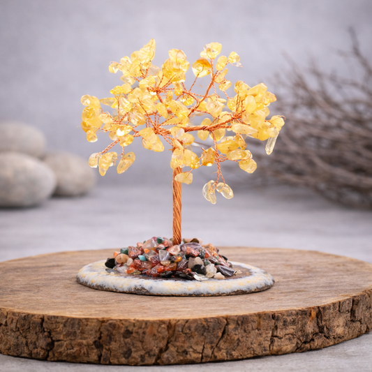 Arbre en pierres naturelles de Citrine de 9 à 12cm, qualité A.