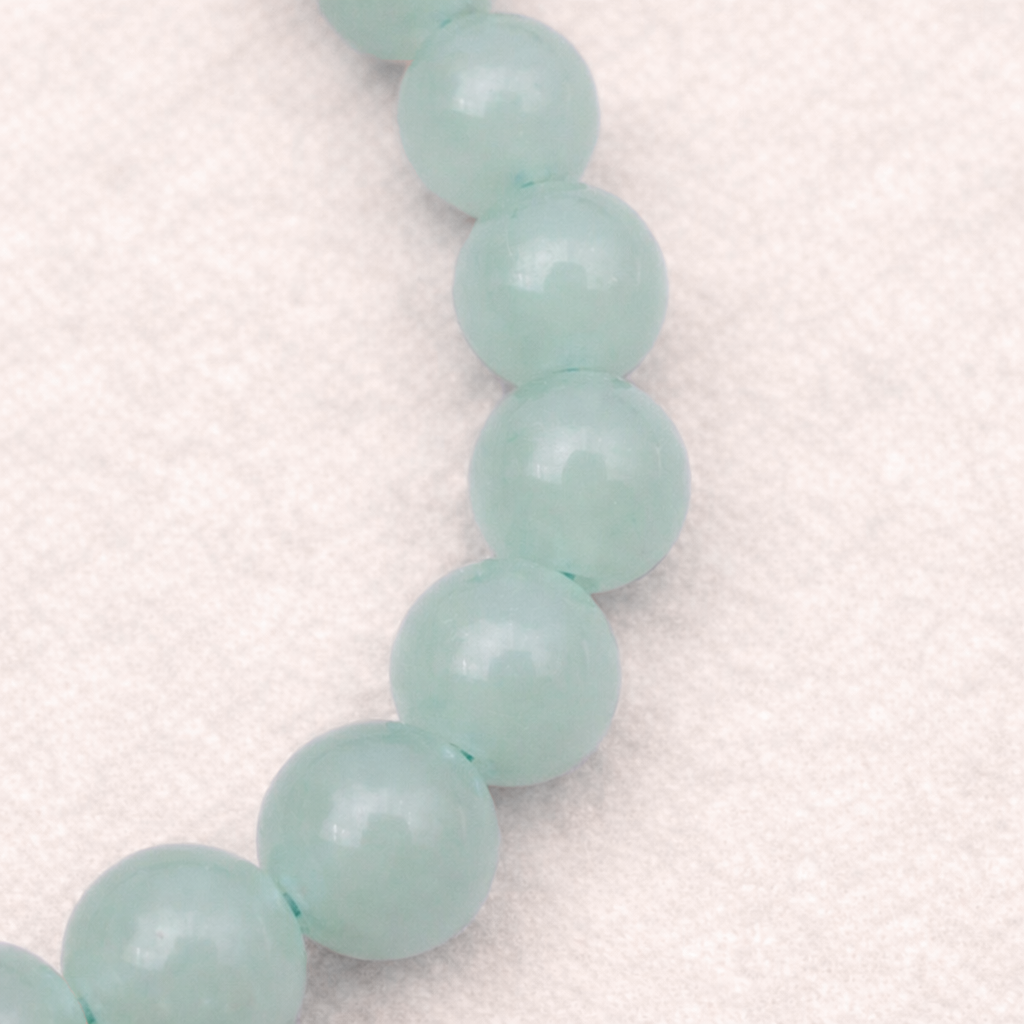 Bracelet perle d'Aventurine verte, qualité A, pierre de l'harmonie et de la chance.