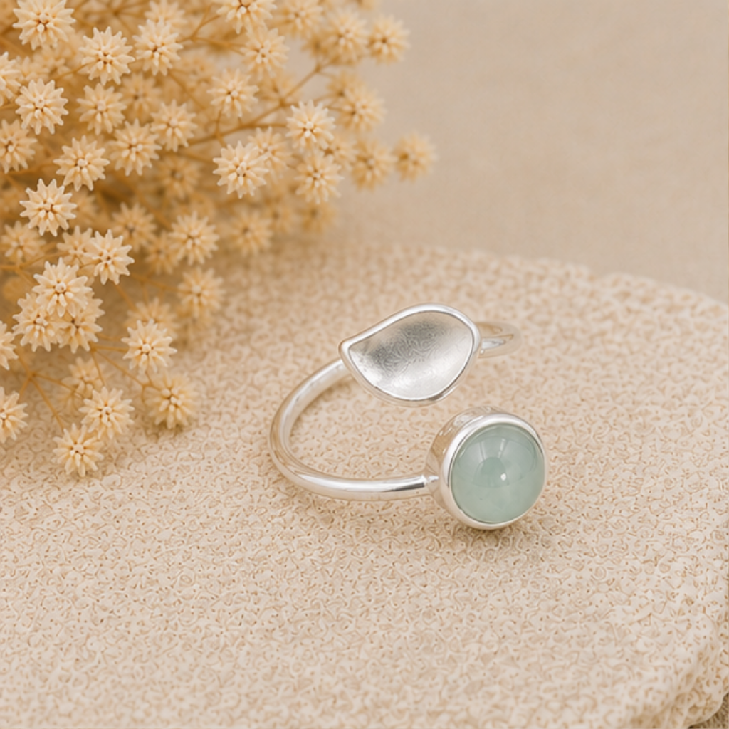 Bague Aigue-marine argent 925 avec pierre naturelle qualité AA