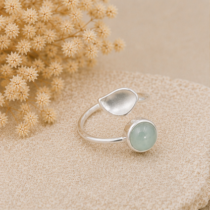 Bague Aigue-marine argent 925 avec pierre naturelle qualité AA