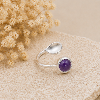 Bague Améthyste argent 925 avec pierre naturelle qualité AA