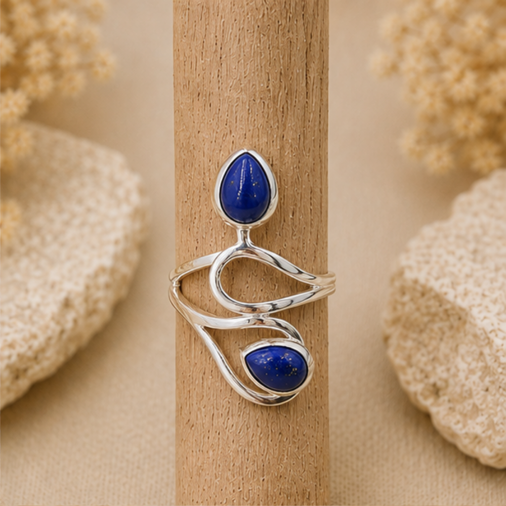 Bague Lapis-lazuli argent 925 avec pierre naturelle qualité AA