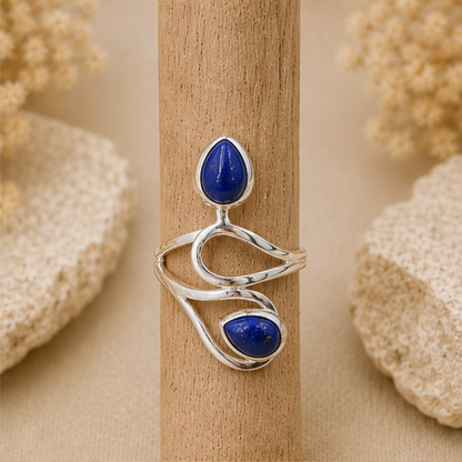 Bague Lapis-lazuli argent 925 avec pierre naturelle qualité AA