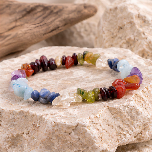 Bracelet baroque 7 chakras en pierres naturelles