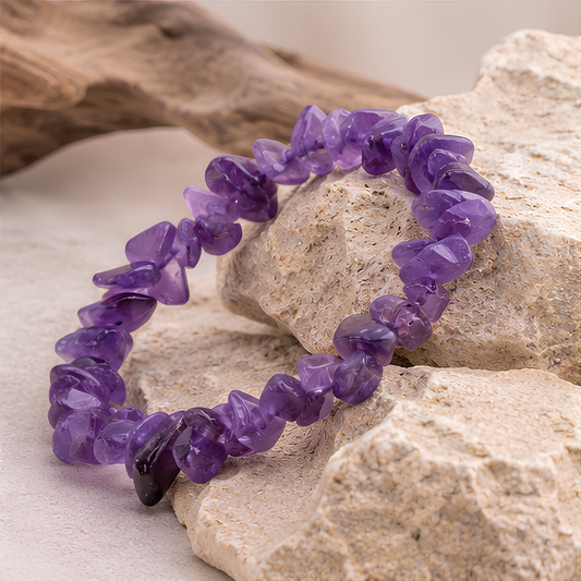Bracelet baroque en améthyste naturelle, présentation du produit