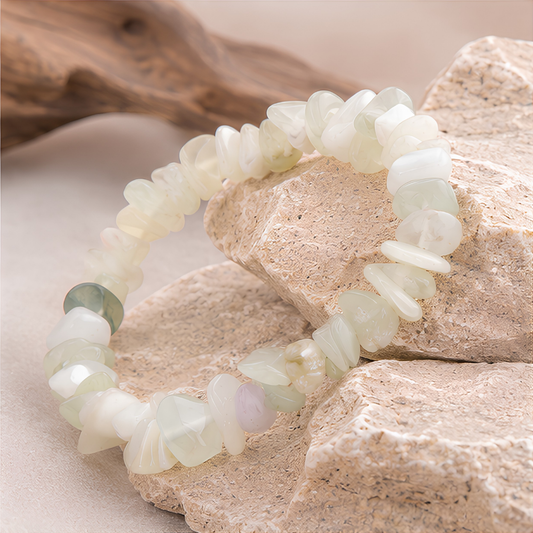Bracelet baroque en jade de chine naturelle, présentation du produit