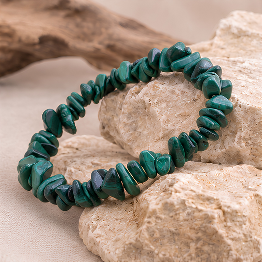 Bracelet baroque en malachite naturelle, présentation du produit