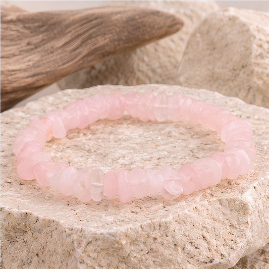 Bracelet baroque quartz rose