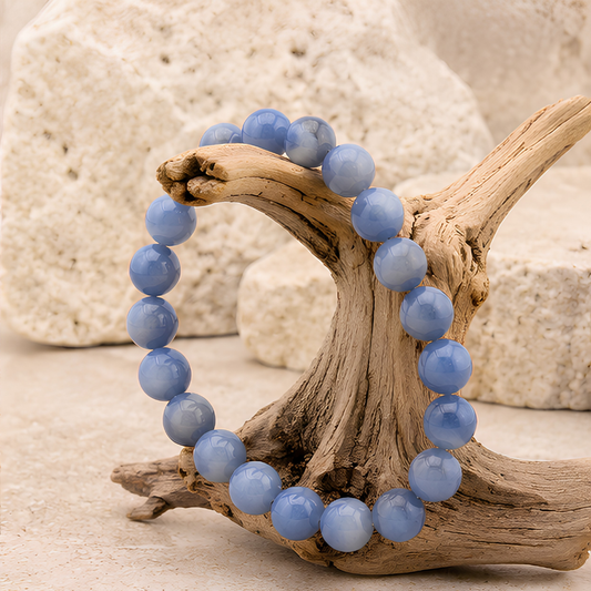 Bracelet en perles d’aventurine bleue naturelle, 08 mm