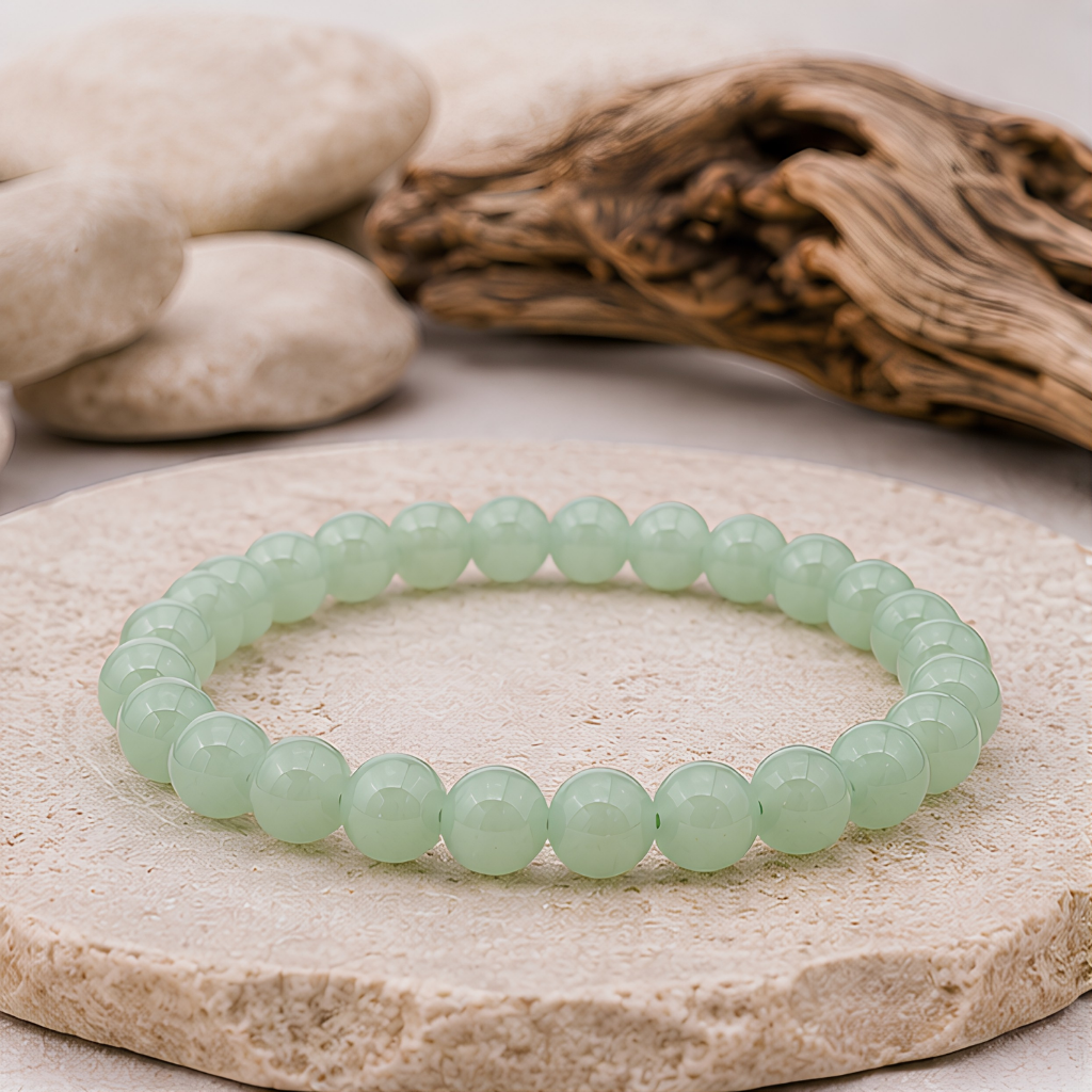 Bracelet en aventurine verte naturelle, perles 8 mm