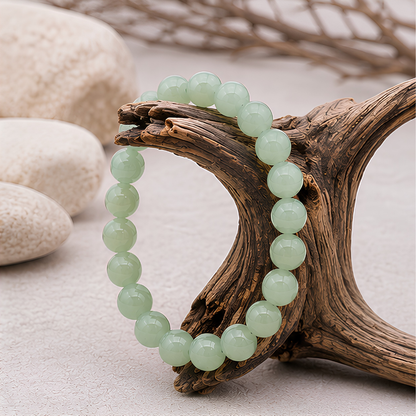 Bracelet en aventurine verte naturelle, perles 8 mm, autre vue