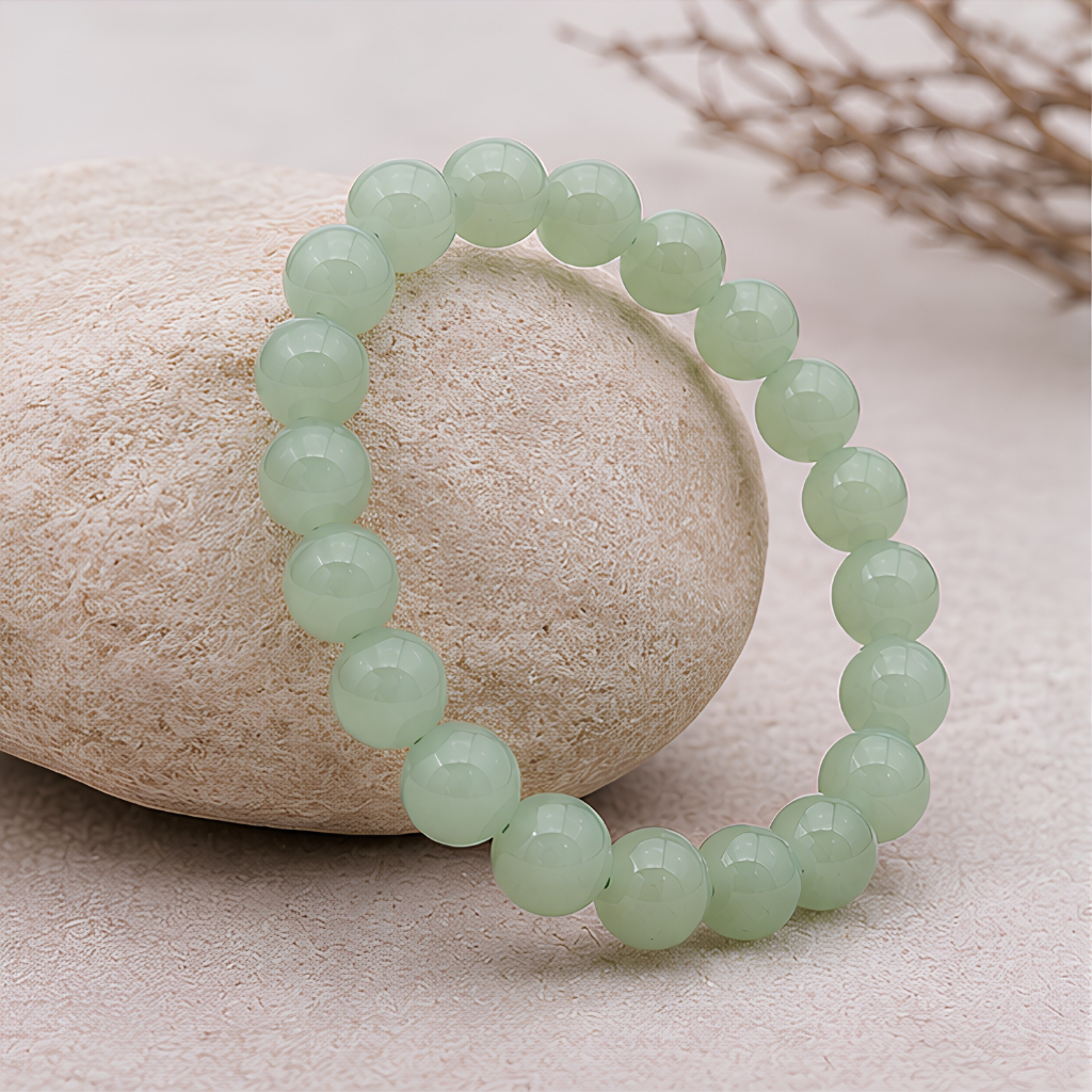 Bracelet en aventurine verte naturelle, perles 8 mm, vue rapprochée