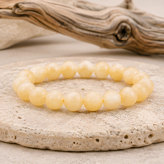 Bracelet en perles de calcite orange naturelle, 08 mm