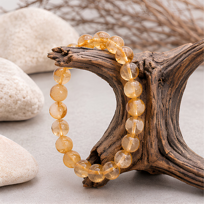 Bracelet en citrine naturelle, perles 8 mm, autre vue