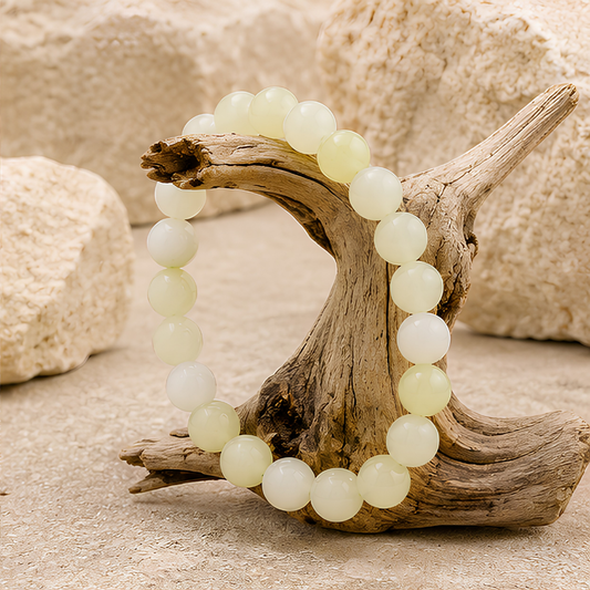 Bracelet en perles de jade de Chine naturel, 08 mm, vue rapprochée