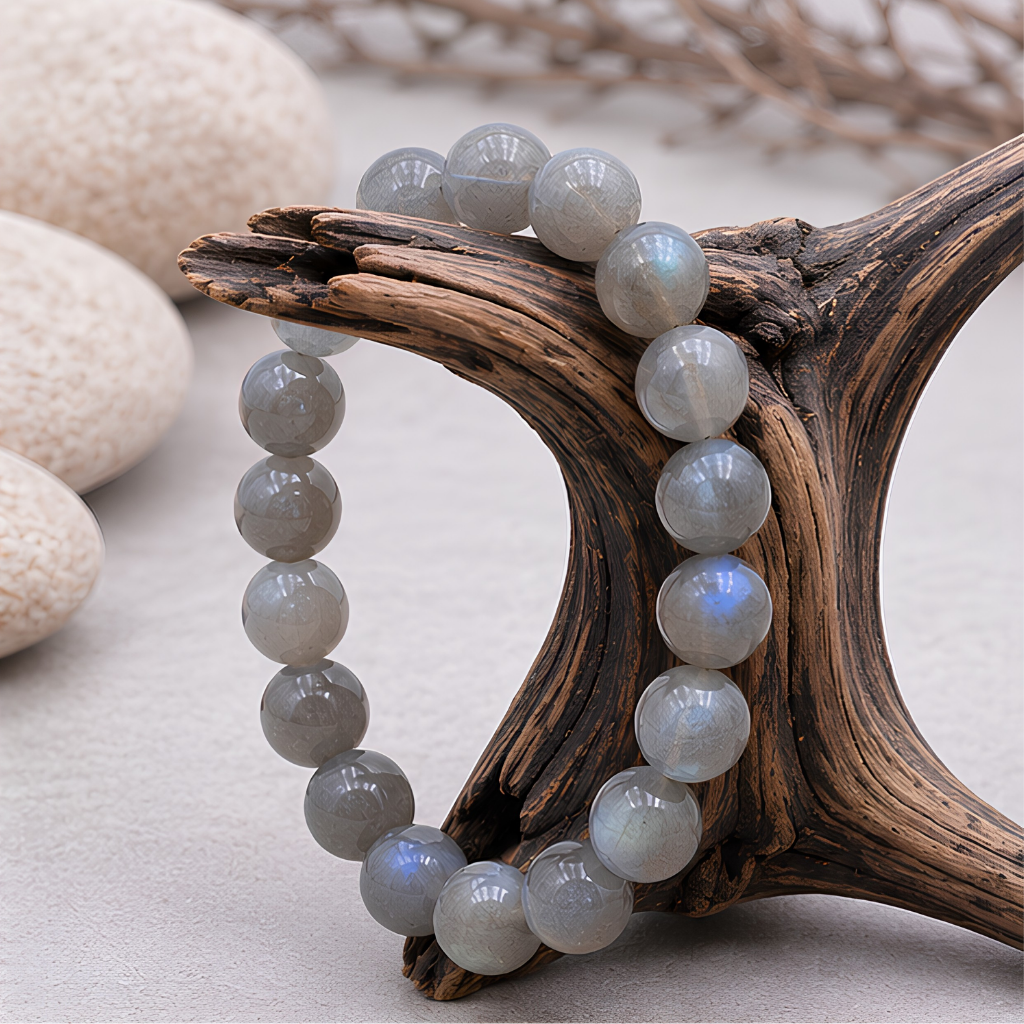 Bracelet en labradorite naturelle, perles 8 mm, autre vue
