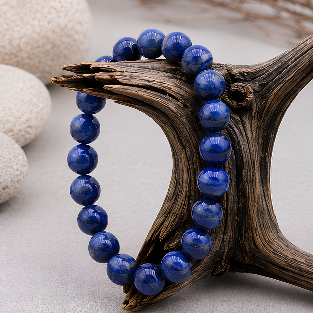 Bracelet en lapis-lazuli naturelle, perles 8 mm, autre vue