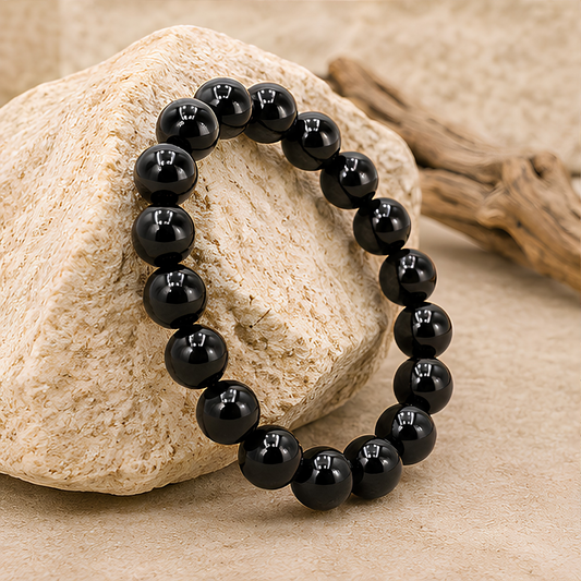 Bracelet en perles d’onyx naturel, 08 mm